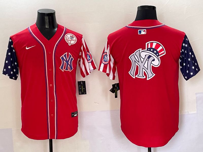 Men New York Yankees Blank Red a generation of national flags Jointly Name 2025 Nike MLB Jersey style 25